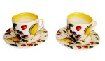 Lote com 2 (duas) xícaras de chá em porcelana do renomado LUIZ SALVADOR. Peças sem uso e em excelente estado.