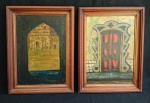 M. GELLA - Dois (2) quadros - "Portais" - O.S.E - Med. total: 42 X 31 cm.