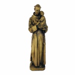 Arte Sacra - Grandiosa escultura em bronze representando " Santo Antônio". Exemplar rico em detalhes, de origem Portuguesa, possivelmente séc XIX e em excelente estado de conservação. Dimensões: 51 cm. Peso aproximado: 6 Kg.Santo Antônio foi um Doutor da Igreja que viveu na viragem dos séculos XII e XIII. Primeiramente pertenceu à Ordem dos Cónegos Regulares da Santa Cruz, que seguiam a Regra de Santo Agostinho, no Convento de São Vicente de Fora, em Lisboa, indo posteriormente para o Convento de Santa Cruz, em Coimbra, onde aprofundou os seus estudos religiosos através da leitura da Bíblia e da literatura patrística, científica e clássica.