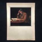 ALBERT ANKER - "BAUER BEIM LESEN DER BIBEL" Antiga gravura sobre cartão, medindo 20,5 cm x 23 cm. Exemplar de coleção e em excelente estado. Dimensões totais: 41 cm x 31 cm.