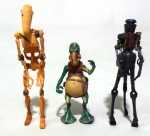 STAR WARS - HASBRO - Lote contendo 3 figuras articuladas em vinil da série Star Wars, peças originais Hasbro. Medindo a maior 10cm de altura.