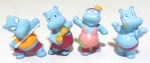 KINDER OVO - FERRERO - Lote contendo 4 figuras Happy Hippo da série Kinder Ovo da marca Ferrero. Medindo 3,5cm de altura cada.