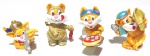 KINDER OVO - FERRERO - Lote contendo 4 figuras Miaugípcios da série Kinder Ovo da marca Ferrero. Medindo aprox. 4cm de altura cada.