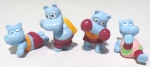 KINDER OVO - FERRERO - Lote contendo 4 figuras Happy Hippo da série Kinder Ovo da marca Ferrero. Medindo 3,5cm de altura cada.
