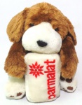 MAMIFEROS PARMALAT - Figura em pelúcia do cachorro promocional da Parmalat da série Mamíferos, peça original. Medindo 30cm de altura.