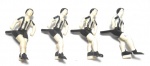 FUTEBOL - GULLIVER - Lote contendo 4 figuras de jogadores do Botafogo do clássico jogo de futebol da Gulliver, peças originais. Medindo 7,5cm de altura cada. Obs: não acompanham base.
