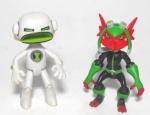 BEN 10 - BANDAI - Lote contendo 2 figuras da série Bem 10 originais da Bandai. Medindo aprox. 8cm de altura cada.