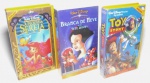 DISNEY - Lote contendo 3 Fitas em VHS de filmes da Disney, sendo eles: Toy Story, Branca de Neve e os 7 Anões e A Pequena Sereia. Obs: não testadas.