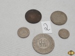 Lote composto de 5 moedas de Reis para colecionador.