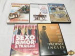 Lote com 5 dvd's originais, composto de Sexo amor e traição, Paciente Inglês, etc.