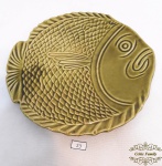 Prato Decorativo em Forma Peixe Porcelana Vitrificada Luiz Salvador. Medidas: 20 comprimento x 20 largura
