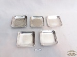 5 Petisqueiras  mantegueiras quadradas em aço inox Fracalanza.7cm x 7 cm