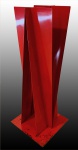 Franz WEISSMANN (1911-2005) - Magnifica escultura de chão, em ferro pintado de vermelho, assinado na base F.W, medindo: 1,00 m alt. base 40 cm x 40 cm (possui marcas do tempo e ferrugem na base) (Coleção Particular do Rio de Janeiro)