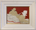 Milton DACOSTA (1915-1988) - oleo s/ tela, "Vênus e Pássaro", datado 1977, medindo: 27 cm x 35 cm 