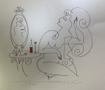 HERMÉ - gravura, medindo: 30 cm x 42 cm (sem moldura) (Cartunista e pintor, ótimo investimento)