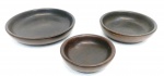 Lote contendo: 3 portas petiscos de madeira nobre, medindo: 18 cm, 15 cm e 11 cm diametro. x 3,5 cm alt.