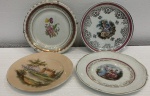 Lote contendo: 4 pratos de coleção em porcelana.