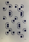 Athos BULCAO (1918-2008) - gravura, estudo de azulejos, medindo: 42 cm x 58 cm (sem moldura)