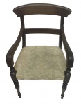 Cadeira inglesa de canto em madeira nobre, (no estado)