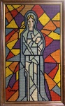 Djanira MOTTA E SILVA (1914-1979) - tapeçaria feita a mão, representando Virgem Maria, medindo: 1,02 m x 62 cm 