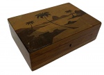 Caixa de madeira, medindo: 24 cm x 16 cm x 7 cm