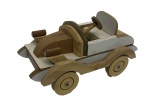 Coleção e antigo carrinho em madeira, medindo: 28 cm comp.