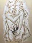 Jean COCTEAU (1889-1963) - tecnica mista s/ tela, Erótico, medindo: 90 cm x 71 cm (todas as obras estrangeiras é automaticamente considerada atribuída)