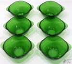 6 Saladeiras Em Vidro Verde Vereco Frances. MEDINDO: 14CM DE DIÂMETRO X 7CM DE ALTURA.