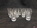 11 Copos De Shot Aperitivo Cristal Lapidação Dedão. MEDINDO: 7CM DE ALTURA X 4,5CM DE DIÂMETRO.