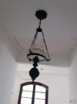 Luminária tipo lampião com cúpula de opalina. Medindo 30cm de diâmetro. Retirada no Recreio dos Bandeirantes, por conta e risco do comprador.