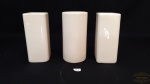 Lote 3 Vasos Decorativos em Ceramica Vitrificada.Medidas: oval 17 cm altura 8 cm diâmetro , quadrado 17 cm altura 6 cm de largura e comprimento.