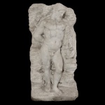 PIETRO BRACCI (Roma, 1700 - 1773). ATRIBUÍDO. Escola Italiana - Escultura de mármore de Carrara representando Deus Romano de pé. 72 x 37 x 17 cm.