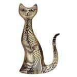 ABRAHAM PALATNIK - Escultura de gato em acrílico. Delicada decoração e transparência. 20 x 11 cm.