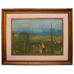 O. S. BEZERRA – `Família de Camponeses`. Assinado. 49 x 68 cm.