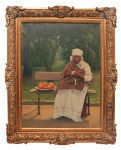 Autoria Não Identificada – `Mucama`. Óleo s/ tela. Ass. 68 x 52 cm.