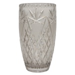 Vaso em cristal tcheco lapidado. Séc. XX. 25 cm.