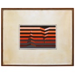 THOMAS ABAL (1922-1986)  "Arte Cinética". Serigrafia. 27 x 40 cm (MI). 65 x 79 cm (ME). Artista plástico, argentino autodidata, cultivou técnica pictórica e cinética. Tem obras no Museu de Arte Moderna de Buenos Aires, Museu de Arte Moderna do Rio de Janeiro, Museu de Arte Moderna de São Paulo.