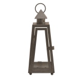 Lanterna de mesa em metal, na forma de pirâmide.19 cm.