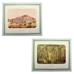 PIETER GODFRED BERTICHEM - Par de gravuras de BERTICHEM do Rio de Janeiro. 44 x 30 cm. a) Alfândega do Rio de Janeiro; b) Floresta Virgem. Nasceu nos Países Baixos, radicou-se no Brasil. Sua obra está preservada no Museu Castro Maya e Histórico do Rio de Janeiro, raras coleções particulares e no Museu Imperial de Petrópolis.