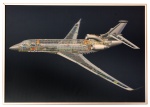 Holograma FALCON 7X  Criado a partir de uma série de quinze fotografias diretamente capturadas dos arquivos do Falcon 7 X,Catia.