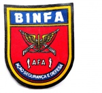 Militaria - Emblema do Batalhão de Infantaria da Aeronáutica, sediado na AFA, Academia da Força Aérea. O emblema mede 9,2 cm X 7,5 cm.