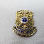 Antigo Distintivo / Insígnia de Comissário de Menores do Estado de São Paulo, fabricado pela Indústrias Petracco Nicoli. Peça obsoleta.
