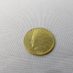 40. Bela reprodução ganhada a Ouro de 10 Dólares, EUA, 1912. Águia da Liberdade e Indian Head. Esta peça se trata de uma réplica.