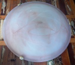 Grande luminária plafon em vidro  fosco mesclado rosê. diam.: 50 cm