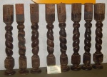 Fragmentos de madeira torneada, total 08 peças.  alt45 cm