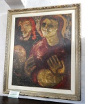 Quadro ost  emoldurado. (desgastes) med da tela 60 x50 cm (falhas)