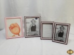 Lote composto de 4 porta retratos, modelos e tamanhos diversos. Medindo o maior 22cm x 17,5cm.