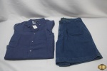 Lote de roupas masculinas. Composto por 1 short Jeans RALPH LAUREN MÉXICO  N.38 e camisa social BANANA REPUCLIC BANGLADESH TAM :  L .