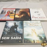 Lote com 5 dvd's originais, composto de Sem saída, Cavalo de guerra, Vinicius de Moraes, etc.
