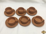 Jogo de 6 xícaras de chá cafe com leite em cerâmica vitrificada rustica
